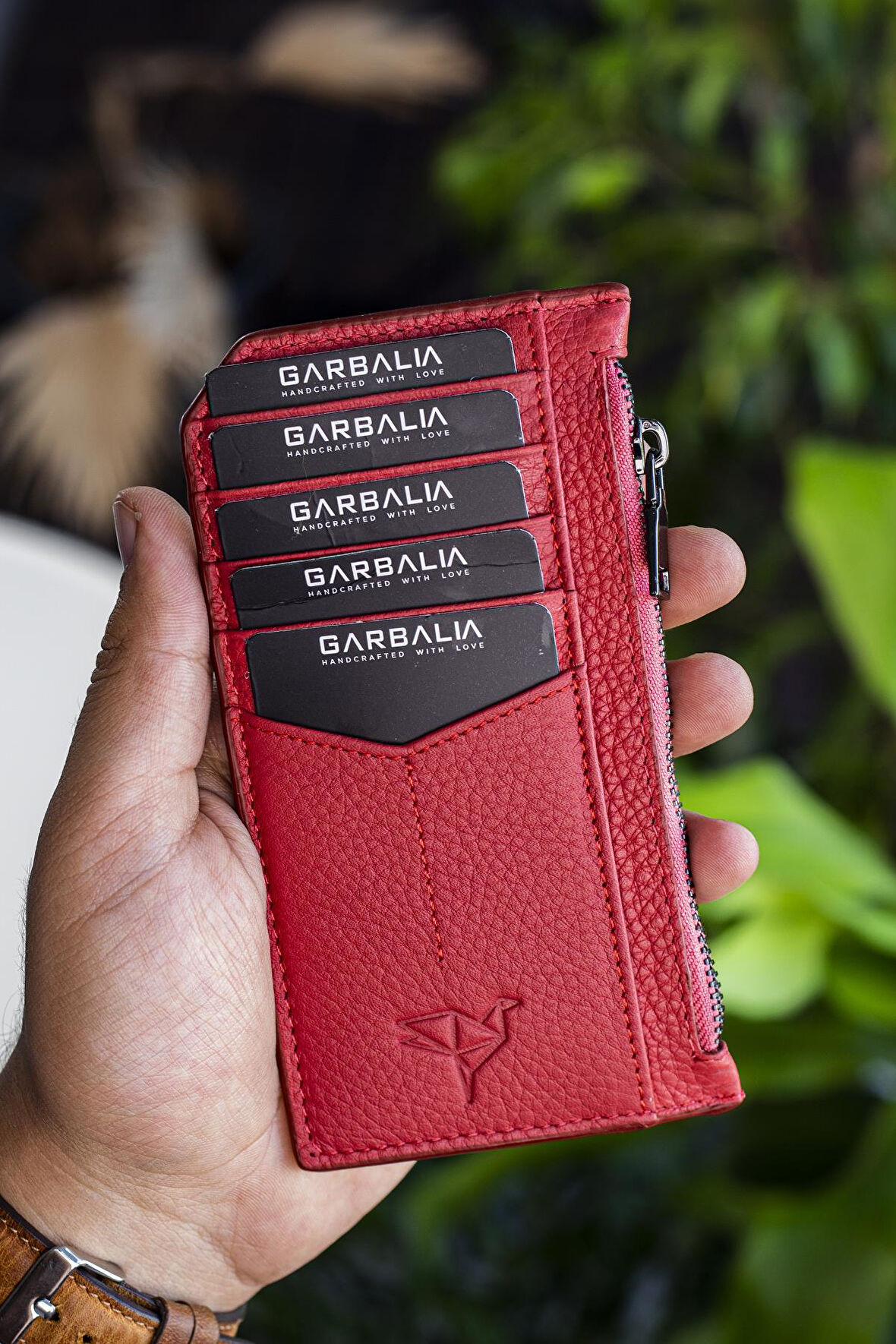 Garbalia Blush Hakiki Deri Fermuarlı Unisex Kartlık Cüzdan
