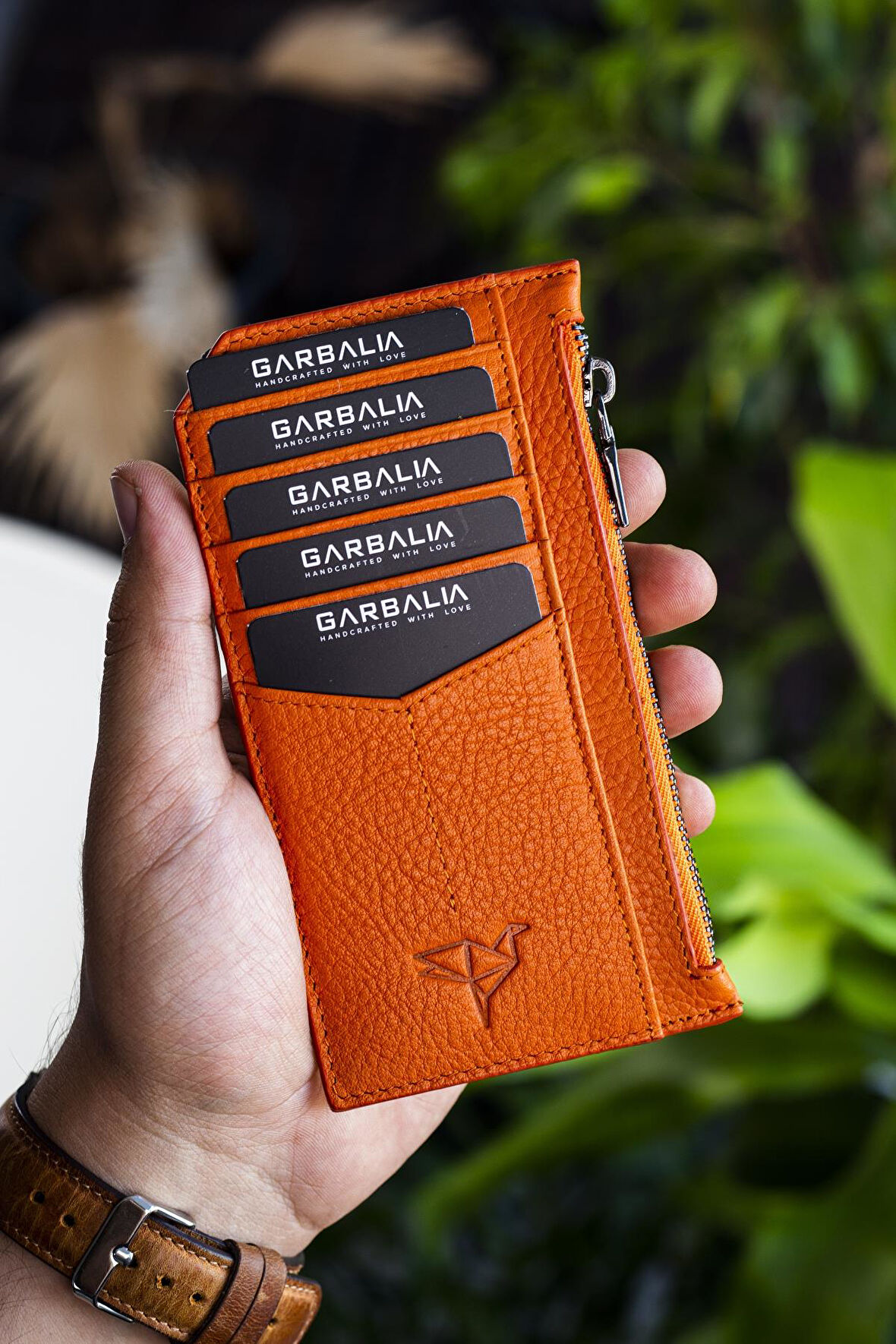 Garbalia Blush Hakiki Deri Fermuarlı Unisex Kartlık Cüzdan