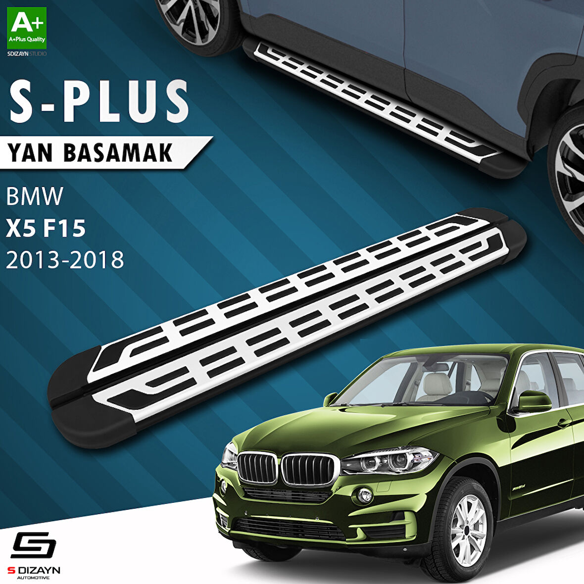 S-Dizayn Bmw X5 F15 S-Plus Gri Yan Basamak 193 Cm 2013-2018 A+ Kalite