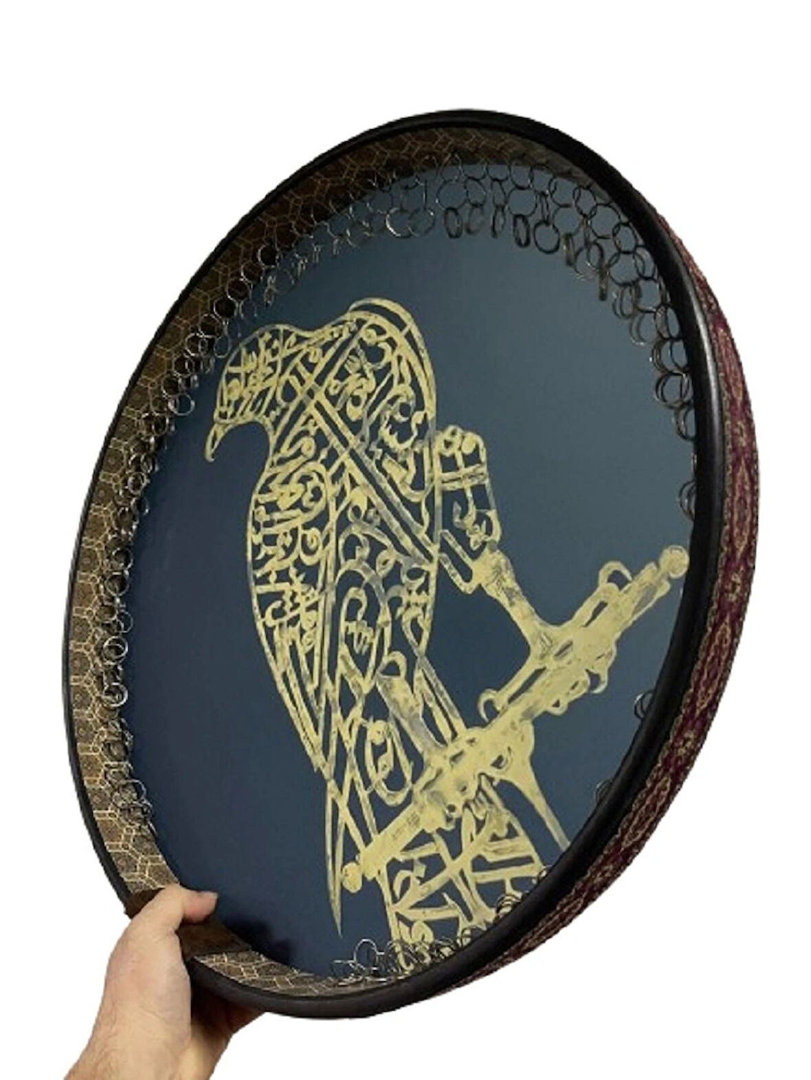 Erbane Bendir - İran Arbani Üst Kalite Kuş Desenli 55cm Kılıflı