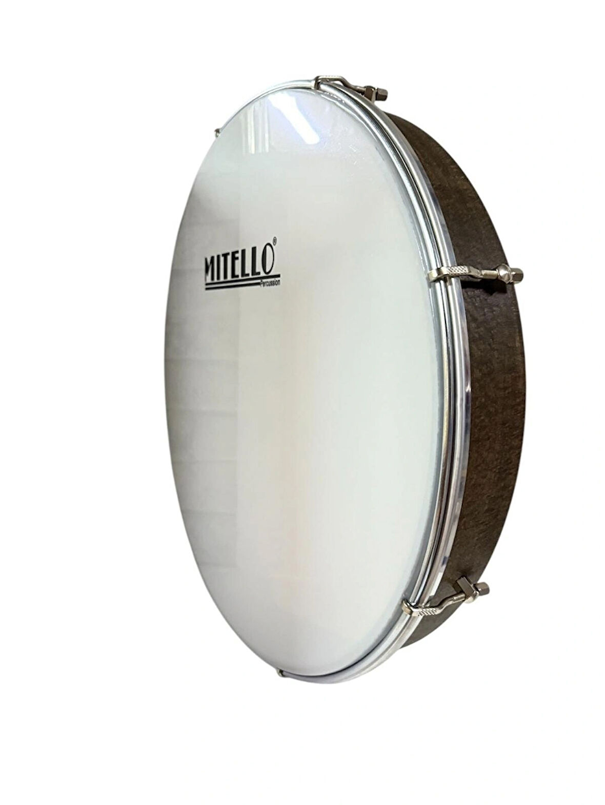 Mitello Bendir 46 cm Ceviz Ağacı Kılıflı Dıştan Akortlu Beyaz Film Profesyonel