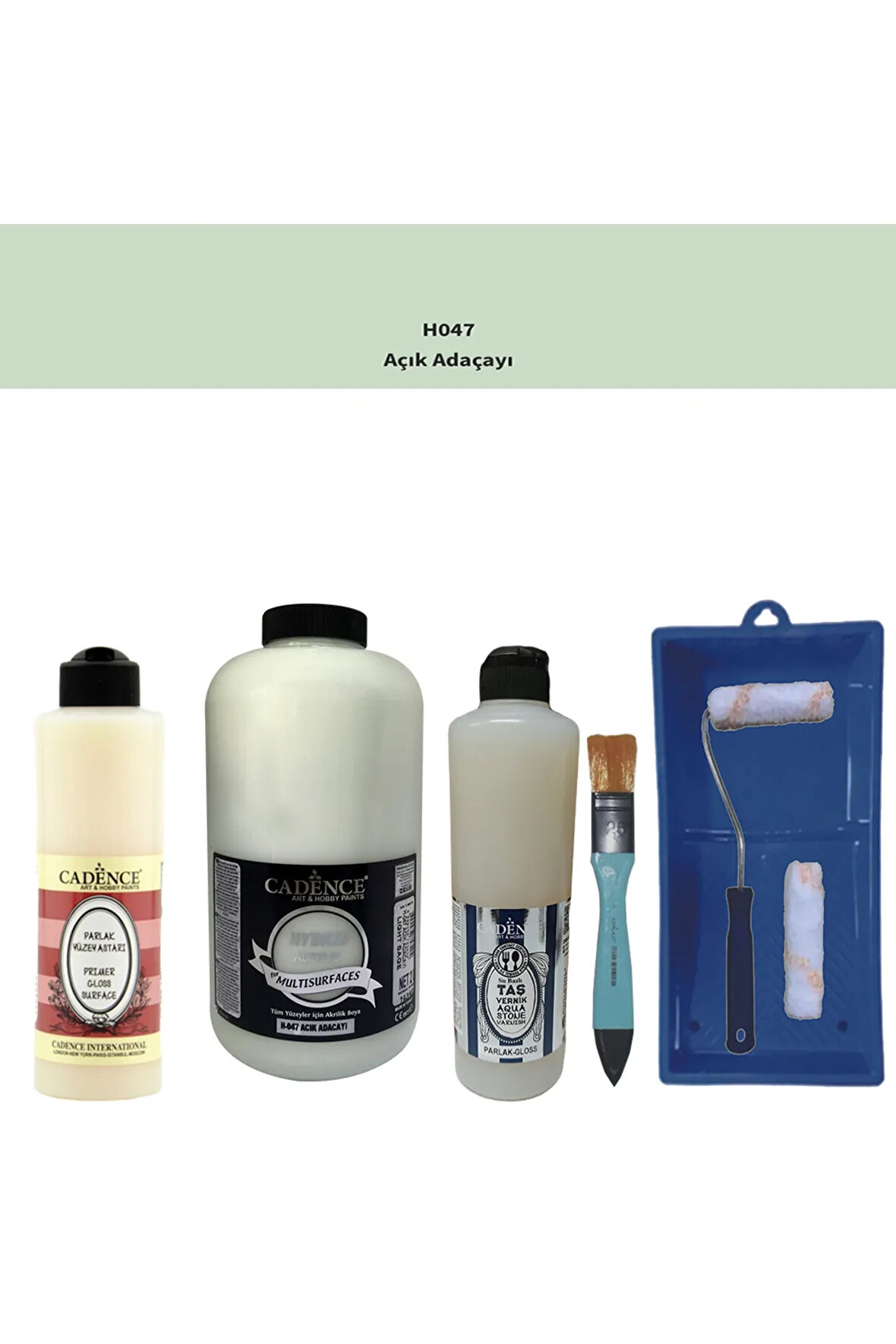Banyo Mutfak Boyası- Multi H-047 Açık Adaçayı 2lt Pya 500ml Taş Vernik Parlak 500ml Ruloset