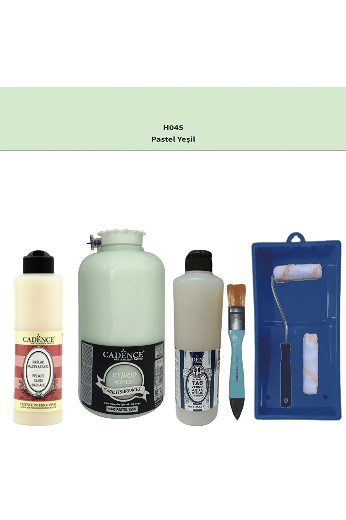 Banyo Mutfak-Cadence Multi H-045 Pastel Yeşil 2000Ml Par Yüzey As 500Ml Taş Vernik Mat 500Ml ruloset