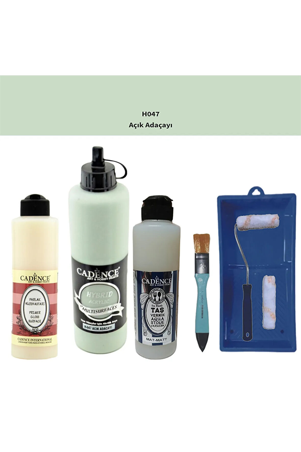 Banyo Mutfak Boyası-cadence Multi H-047 Açık Adaçayı 500ml Pya250ml Taş Vernik Mat 250ml Saten Rulo