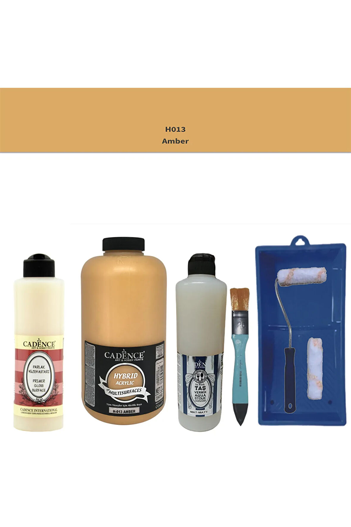 Banyo Mutfak-Cadence Multi H-013 Amber 2000Ml Par Yüzey Ast 500Ml Taş Vernik Mat 500Ml Satenruloset