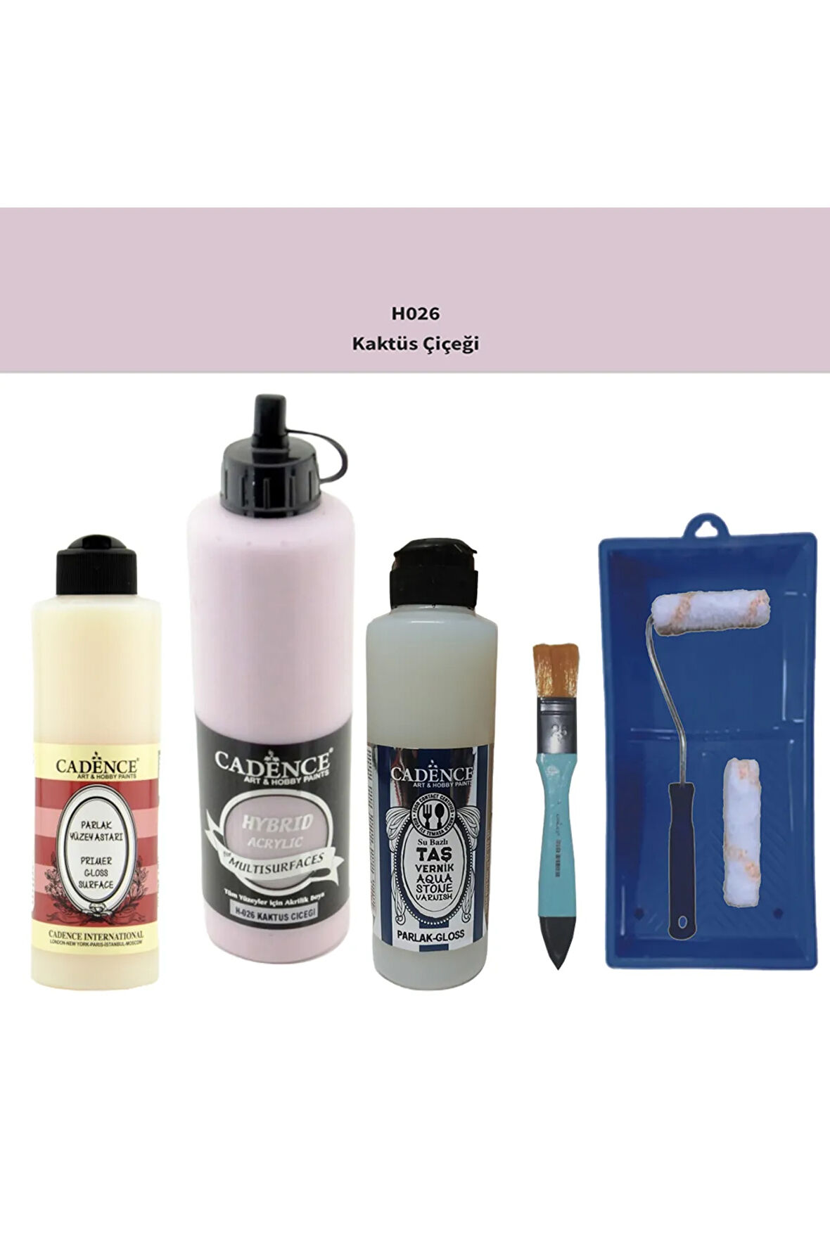 Banyo Mutfak Boyası-Cadence Multi H-026 Kaktus Çiçeği 500Ml Pya250Ml TaşVernikParlak250Ml Saten Rulo