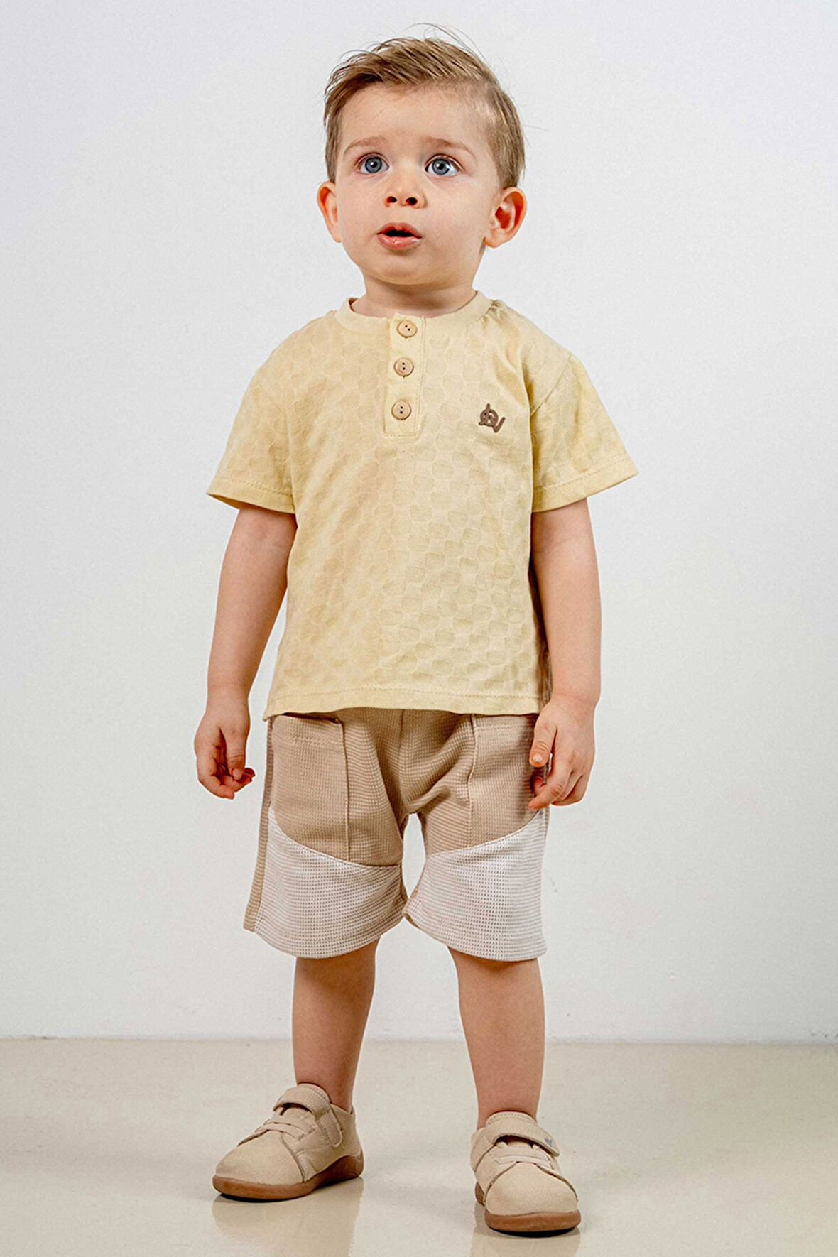 Bebek Çocuk Pamuklu Şortlu 2'li Takım Trend Moda Alt Üst Takım