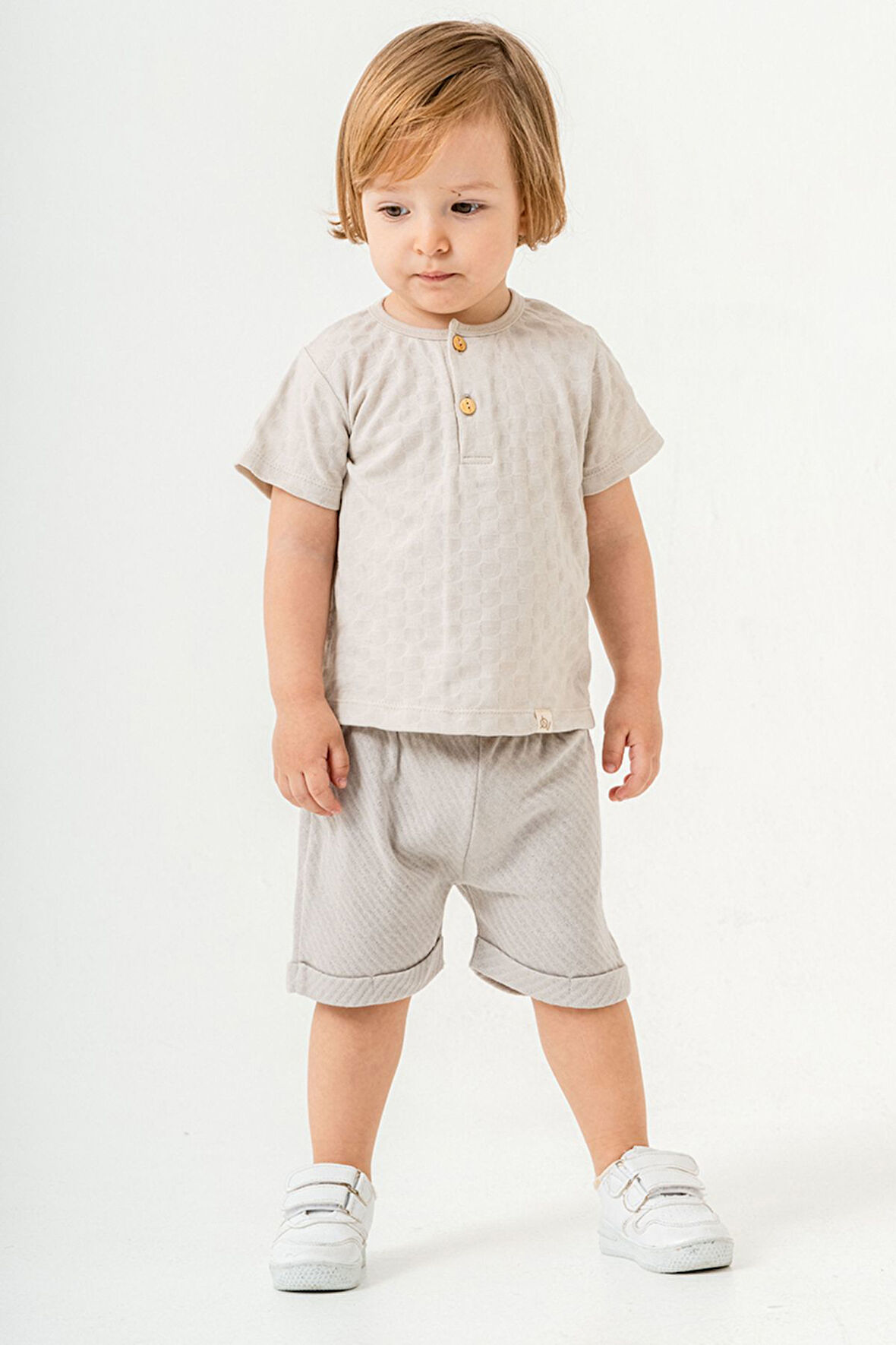 Bebek Çocuk Pamuklu Şortlu 2'li Takım Trend Moda Alt Üst Takım