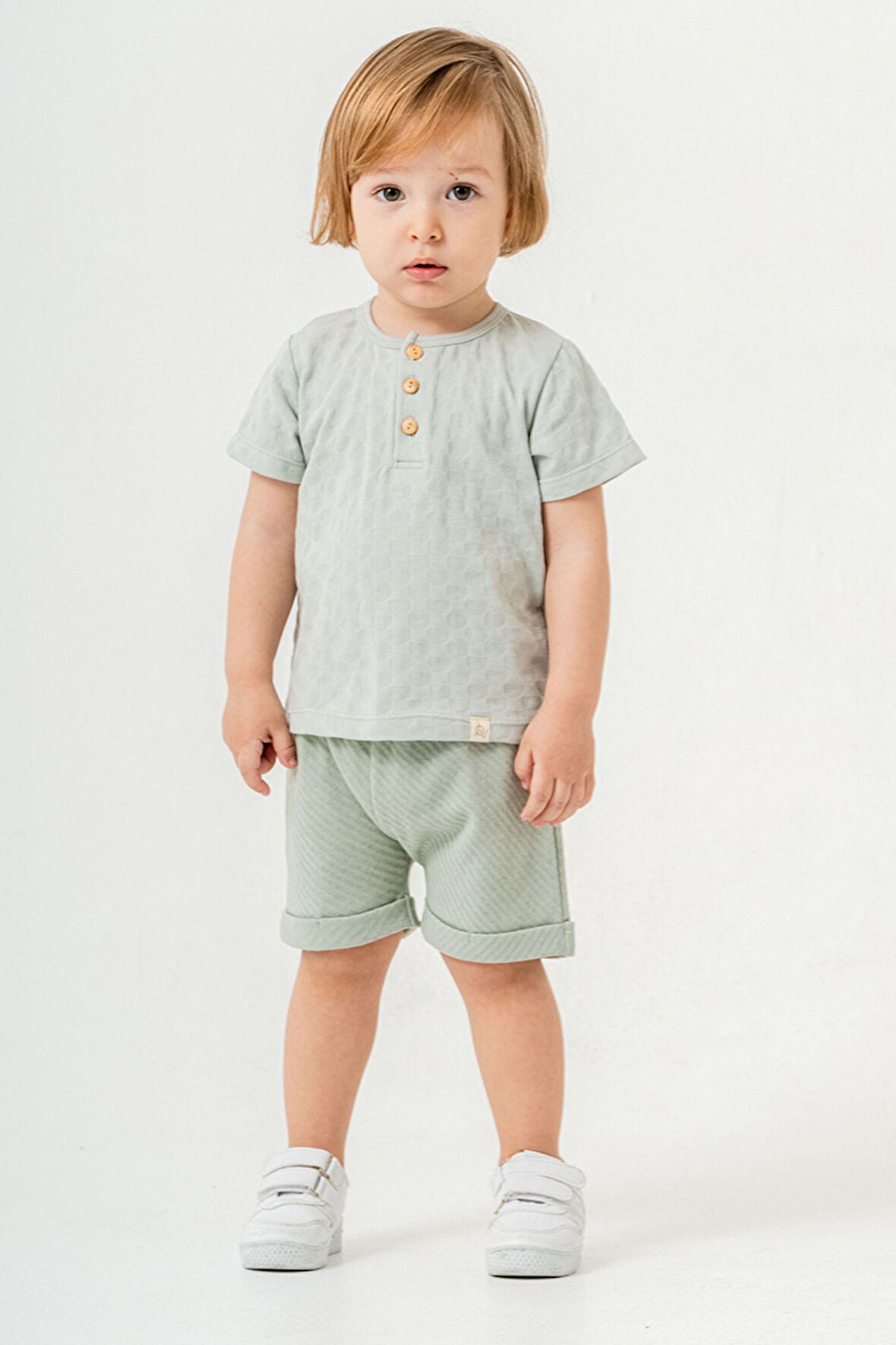 Bebek Çocuk Pamuklu Şortlu 2'li Takım Trend Moda Alt Üst Takım