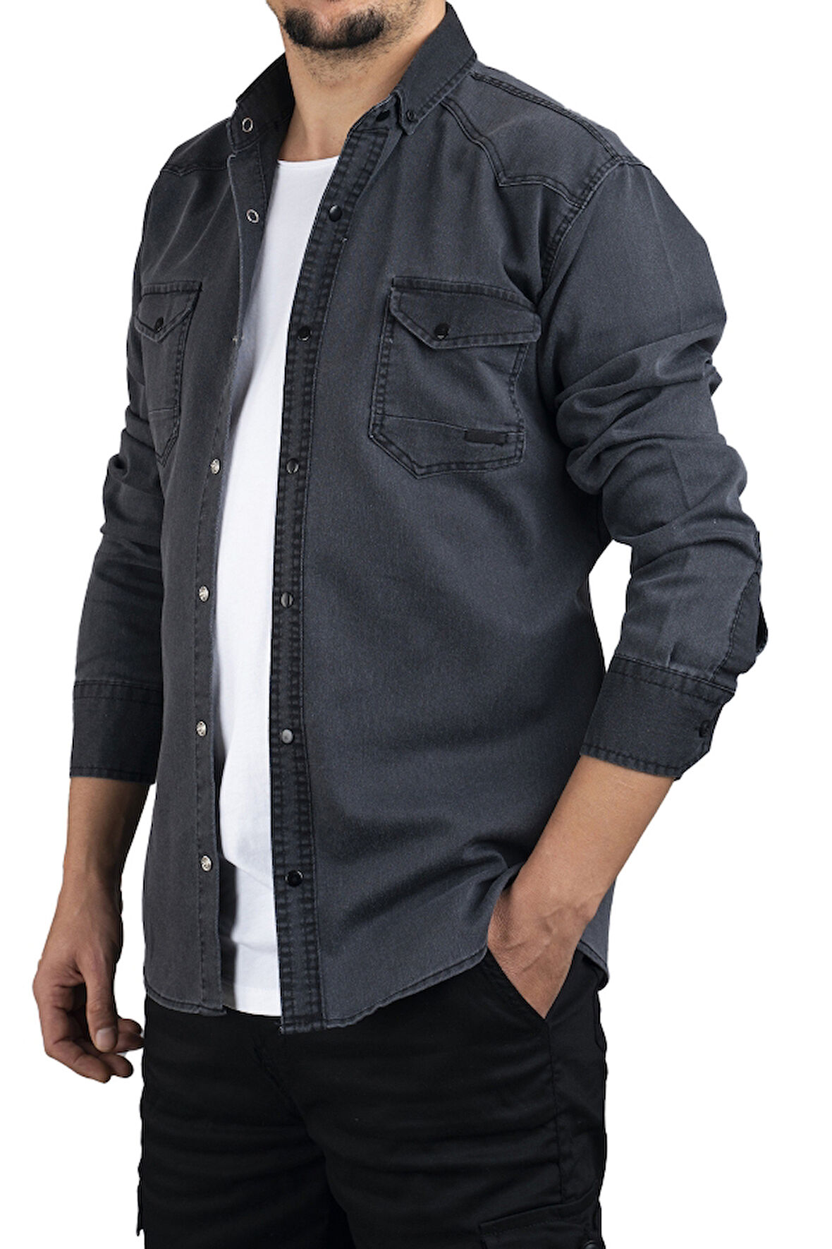 Slim Fit Erkek Kot Gömlek