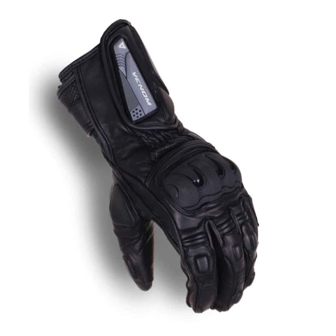 Venom D2 Uzun Deri Yazlık Siyah Eldiven