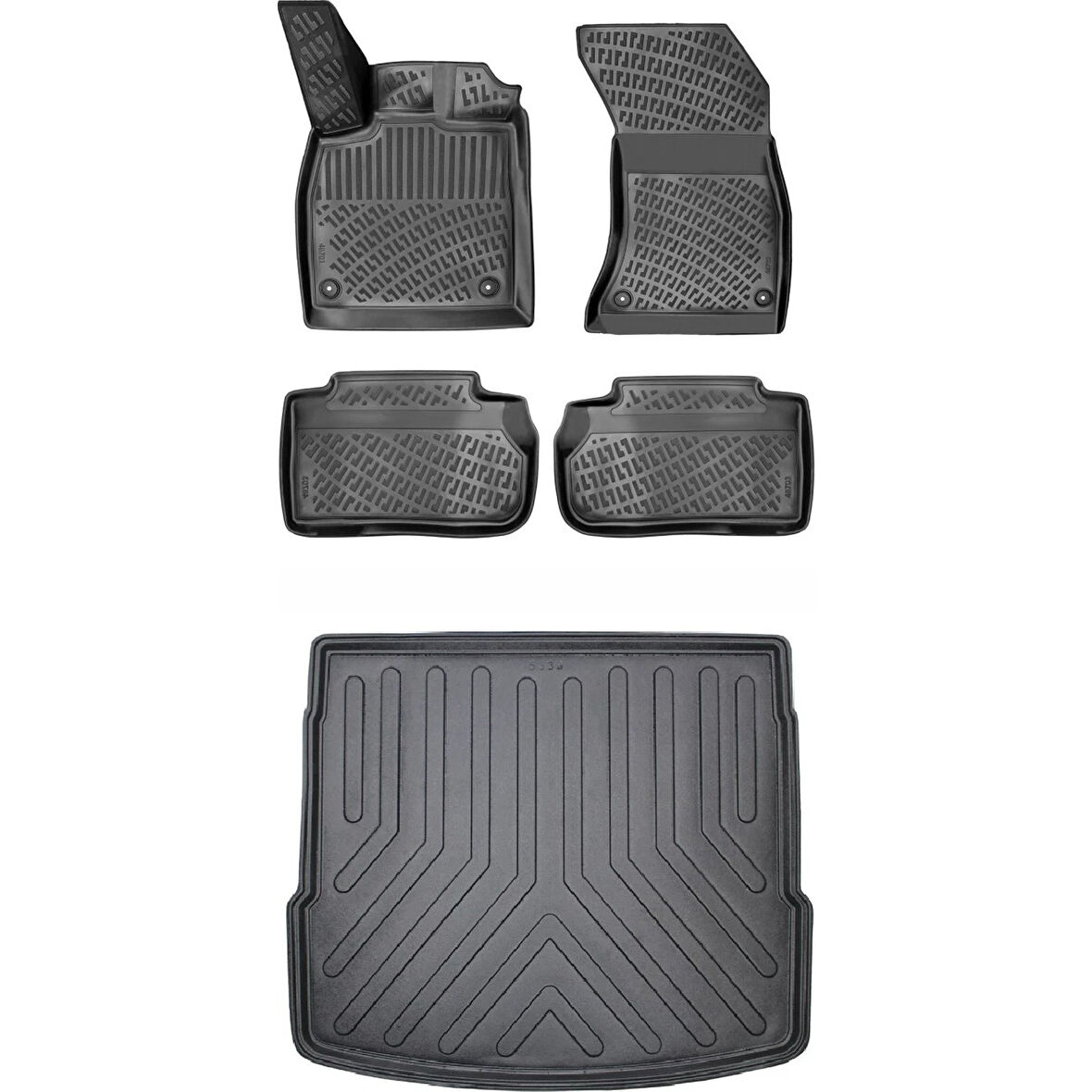 Fiat 500 L Alt Bagaj 2012-2017 3D Araca Özel Paspas ve Bagaj Havuzu Set