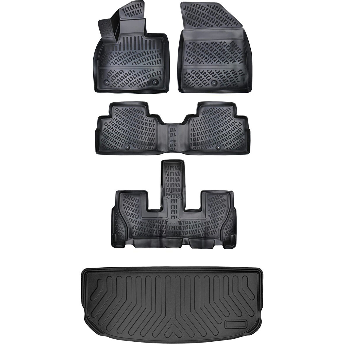 Renault Kango 2015-2021 3D Araca Özel Paspas ve Bagaj Havuzu Set