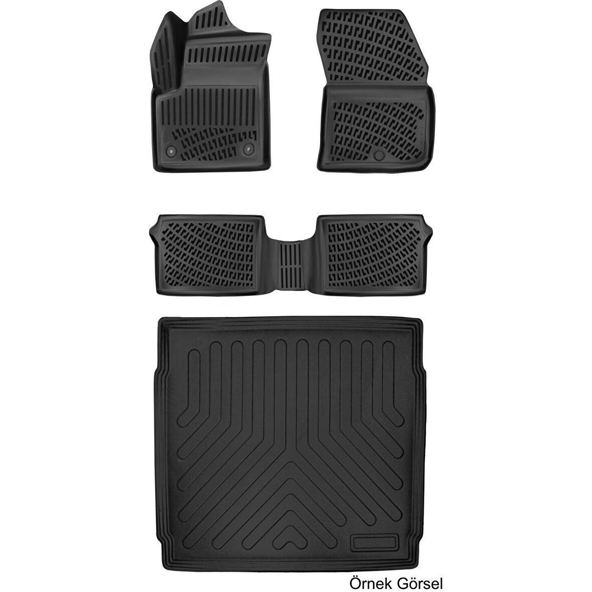 Opel Frontera Elektrikli 2025 Sonrası (Alt) (Sabit Zemin) 3D Araca Özel Paspas ve Bagaj Havuzu Set