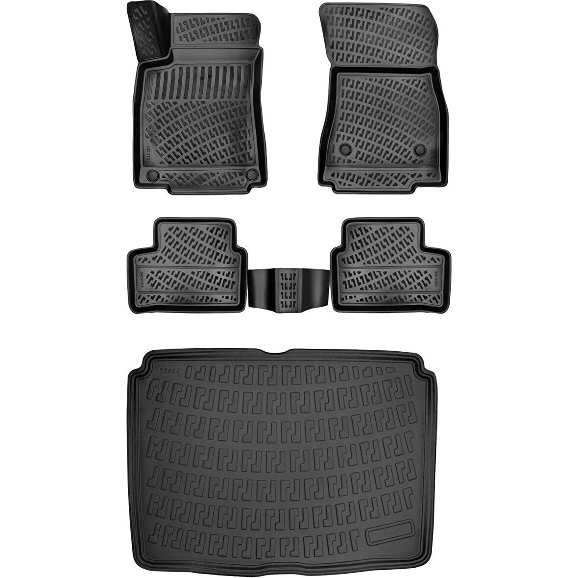 Mercedes-Benz Gla H247 2021 Sonrası (Alt) 3D Araca Özel Paspas ve Bagaj Havuzu Set