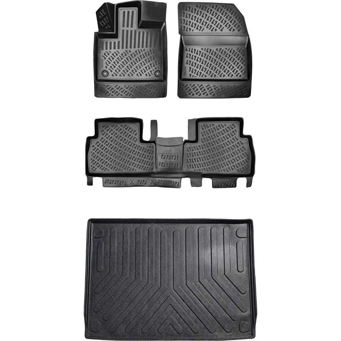 Opel Combo 2019 Sonrası (Katlanabilir Ön Yolcu Koltuğu Paspas)(Bagaj Demirli B.h.) 3D Araca Özel Paspas ve Bagaj Havuzu Set