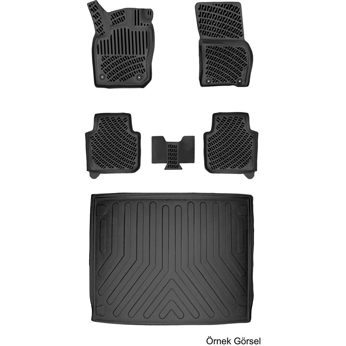 Volkswagen Tayron 2024 Sonrası (Üst) 3D Araca Özel Paspas ve Bagaj Havuzu Set