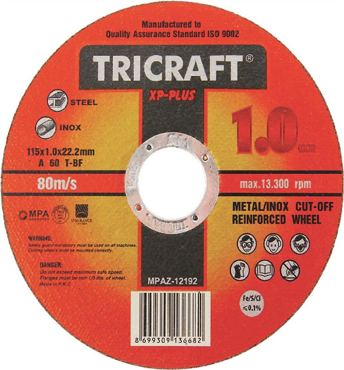 TRICRAFT 3302 180*1.6*22 İNOX KESİCİ TAŞ