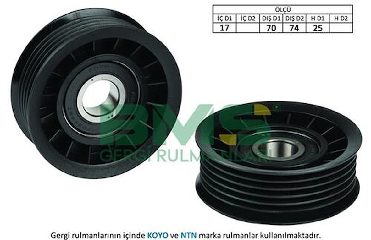 Bms 12 Alternatör Gergi Rulmanı Transporter T5 Golf Ivaudı Vw Seat 3.2 V6 03> Chevrolet Blazer Focus 1.4 1.6 1.8 2.0 98>01 Mondeo II 1.6 1.8 2.0 16V 96>00 Olcu (17×25×70)