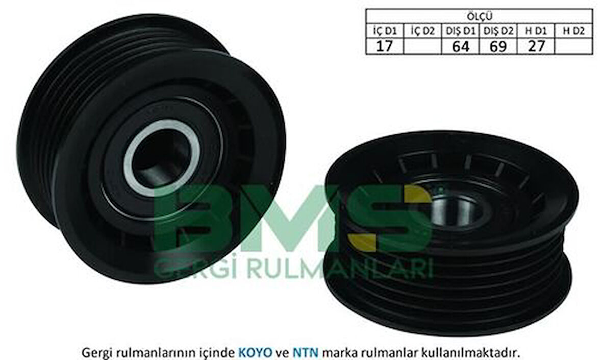 Bms 50 Kayış Gergi Rulmanı (Kanallı) W203 05>07 Cl203 05>08 W204 07>14 W211 05>08 W212 09>13 W221 06>13 R171 05>11 Vıano W639 07> Vıto W639 07> Sprinter 06>