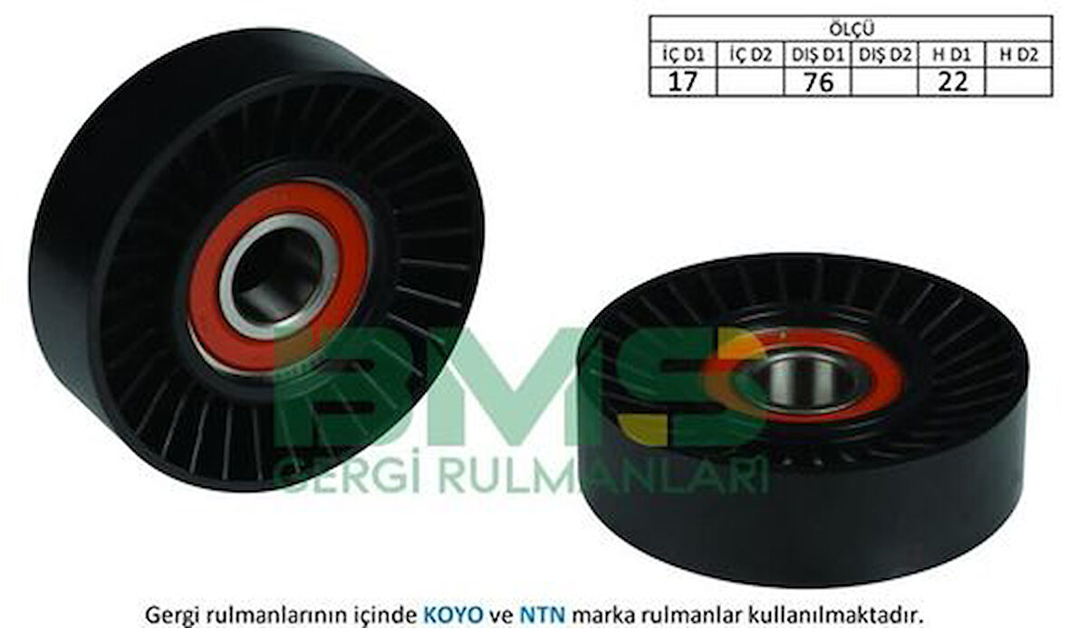 BMS 269 Alternatör Gergi Rulmanı 17x76x22 6203 14 Plastik Hyundai Terracan 2.9 CRDI Kia Carnival 252864X000