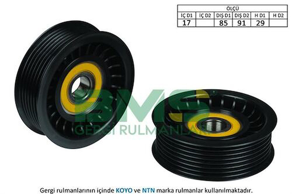 BMS 319 Alternatör Gergi Rulmanı 17x85 91x29 7 Pk Plastik Ford Transit Ranger BKQ6C344BA