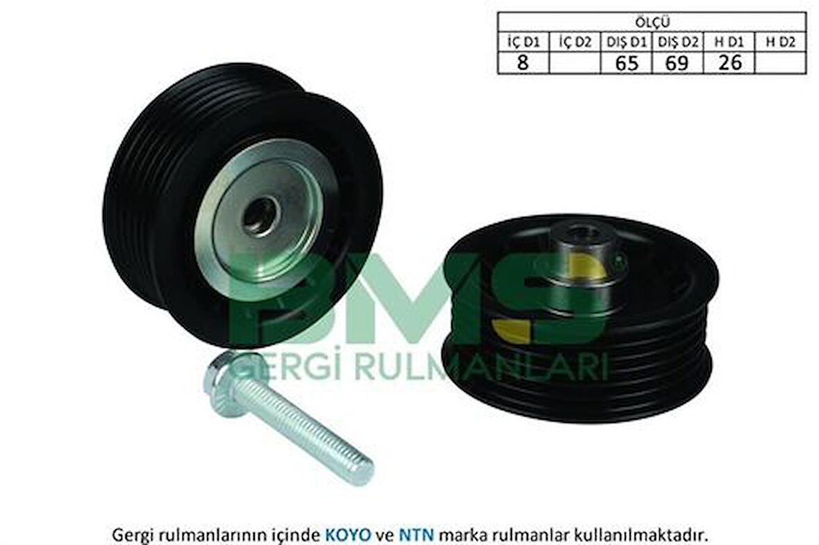 BMS 413 Alternatör Gergi Rulmanı 8x65 69x26 Plastik (Plastıc Citroen Jumper Fiat Ducato Peugeot Boxer Ford 5751.FO