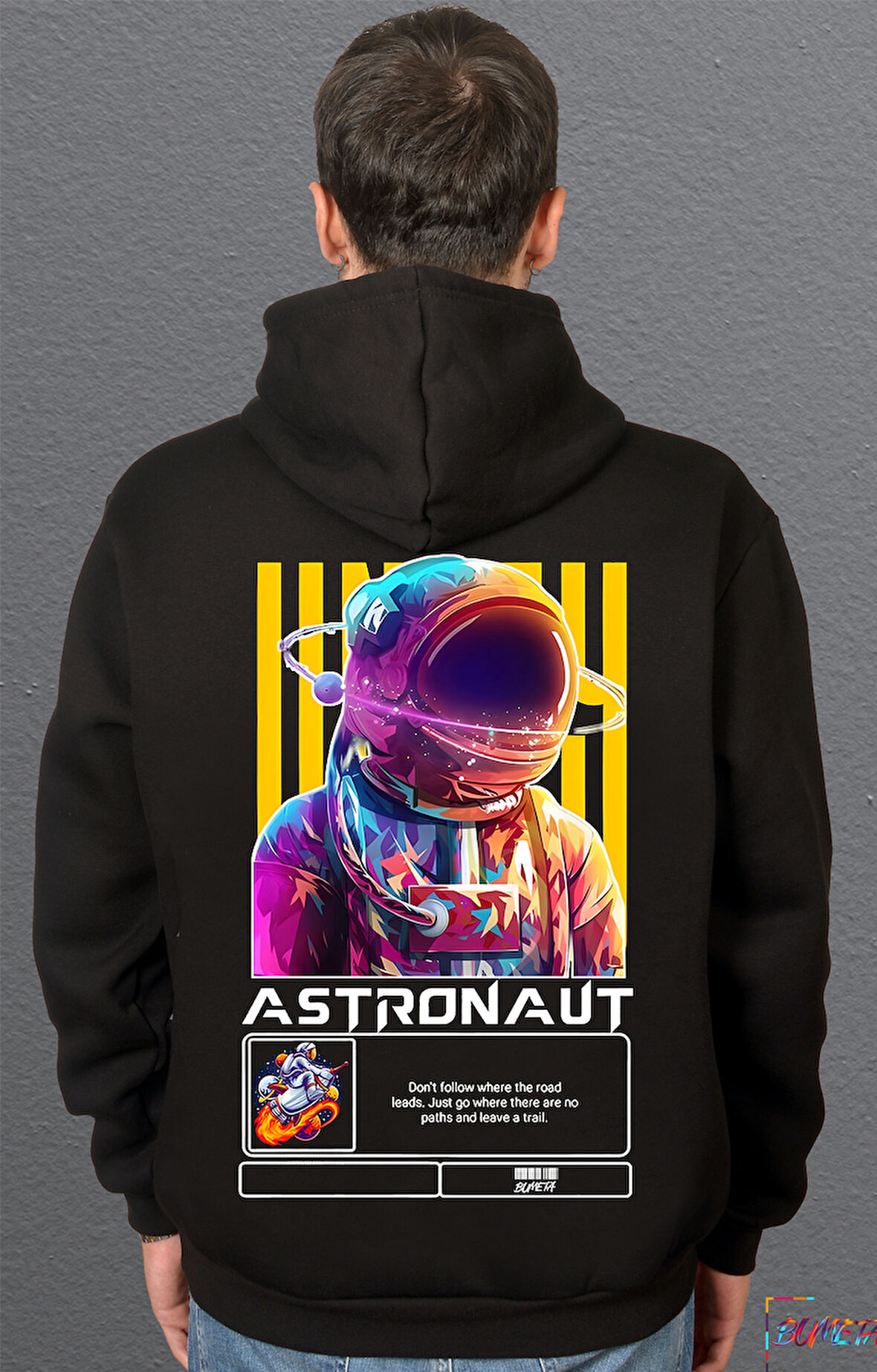 Bumeta Astronot Astronaut Sweatshirt Unisex Kapüşonlu Hoodie