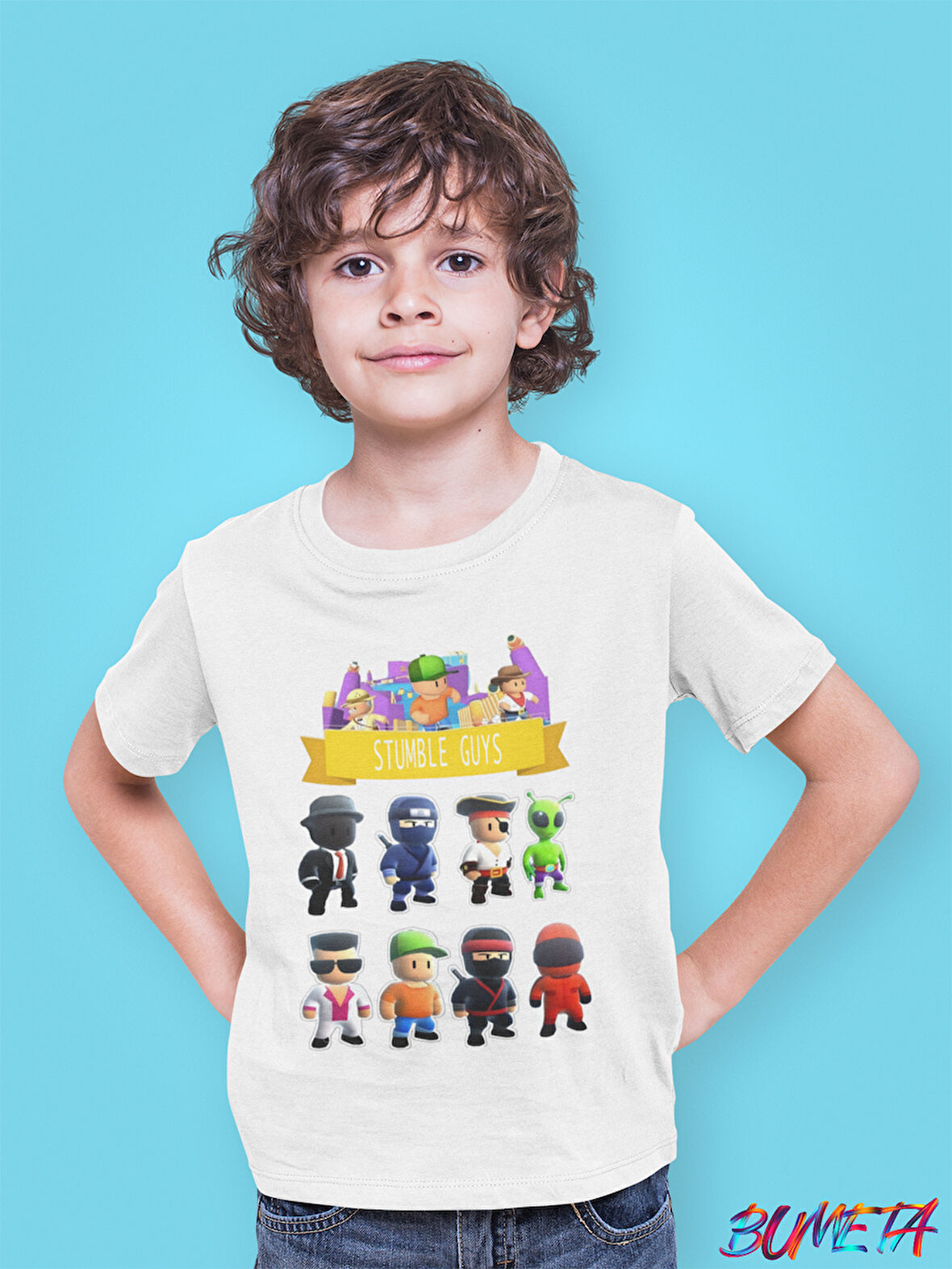 Bumeta Stumble Guys All Karakter Çocuk Tişört T-shirt