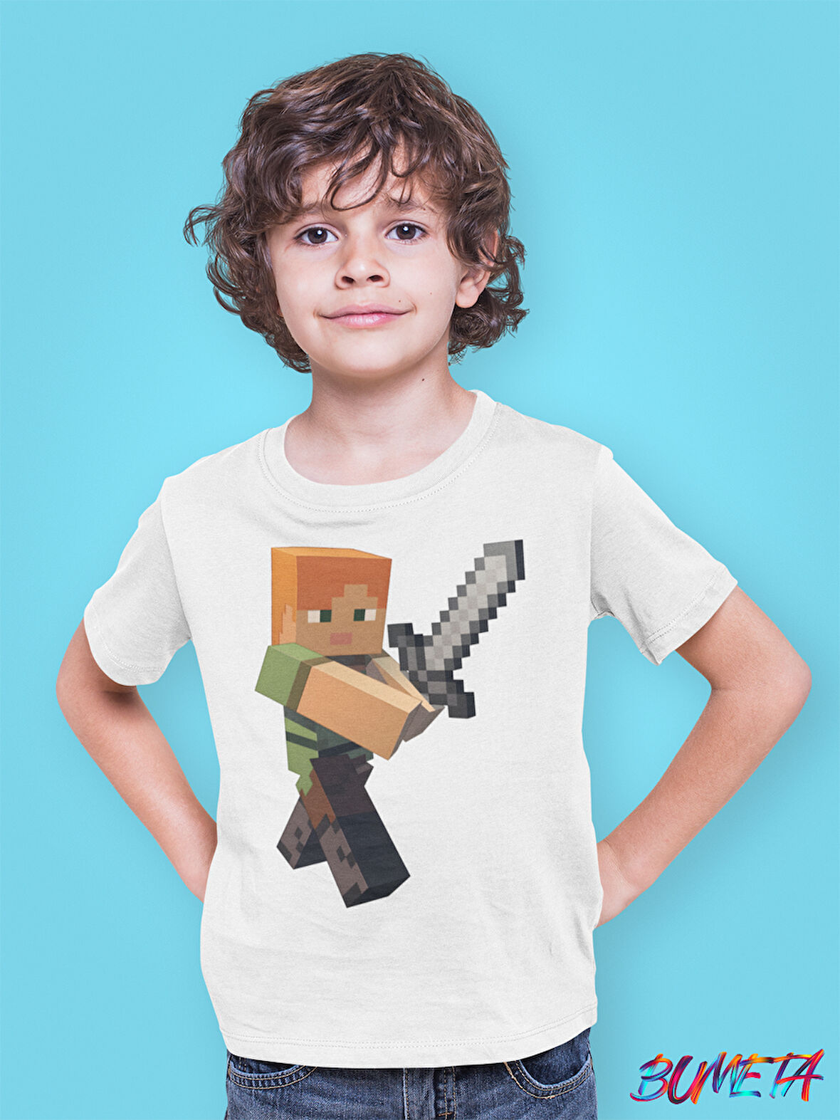 Bumeta Minecraft Alex Karakter Oyun Game Çocuk Tişört T-shirt