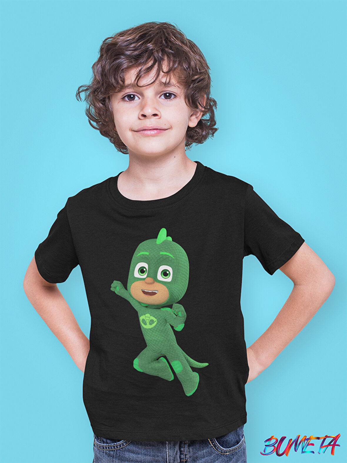 Bumeta Pijimaske Piji maske Gekko Karakter Characters Çocuk Tişört T-shirt