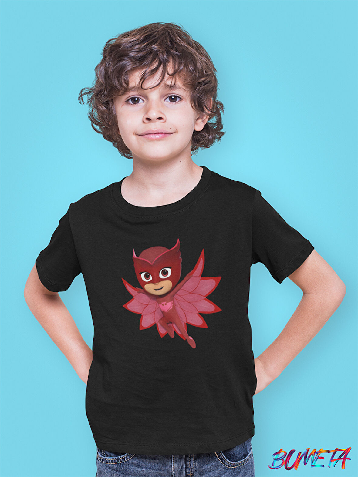 Bumeta Pijimaske Piji maske Owlett Karakter Characters Çocuk Tişört T-shirt