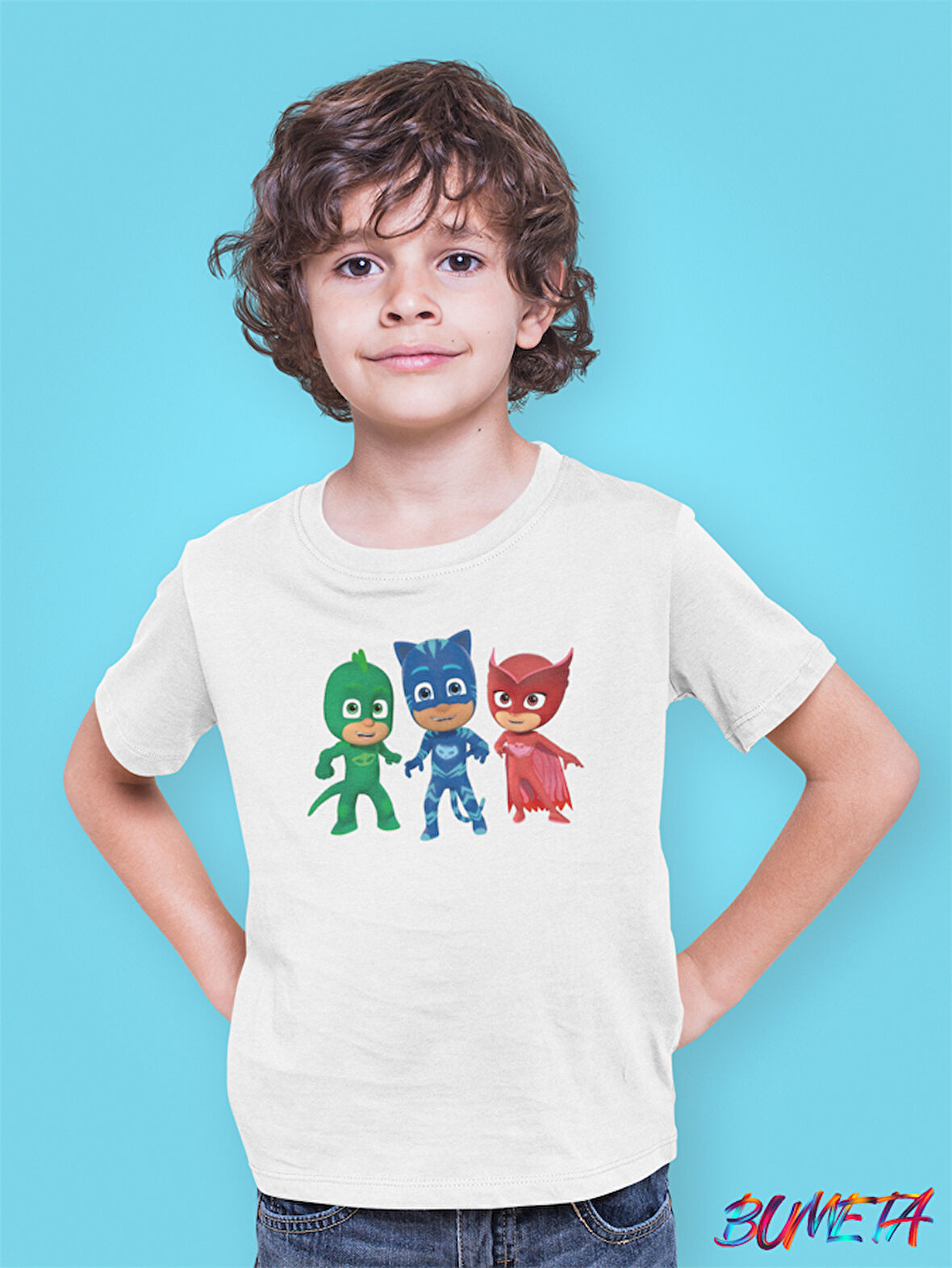 Bumeta Pijimaske Piji maske Catboy Gekko Owlett All Karakter Characters Çocuk Tişört T-shirt