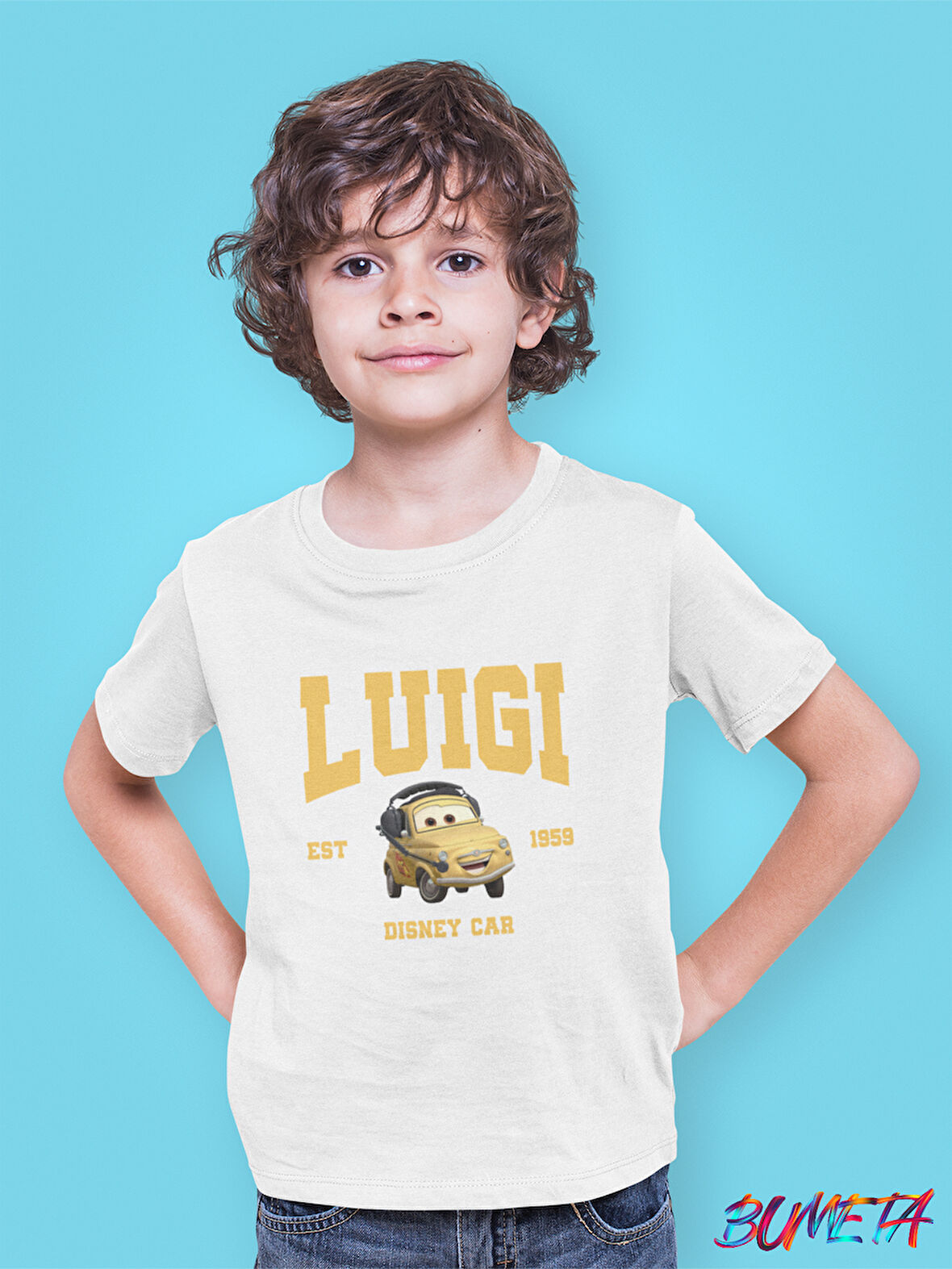 Bumeta Luigi Arabalar Cars Şimşek McQeen Çocuk Tişört T-shirt