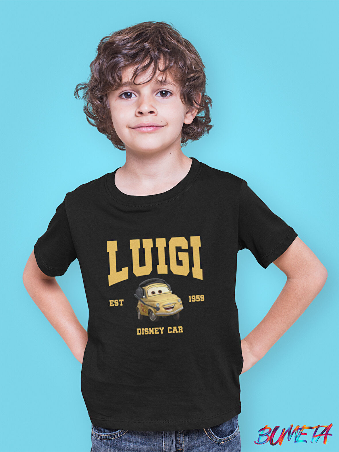 Bumeta Luigi Arabalar Cars Şimşek McQeen Çocuk Tişört T-shirt