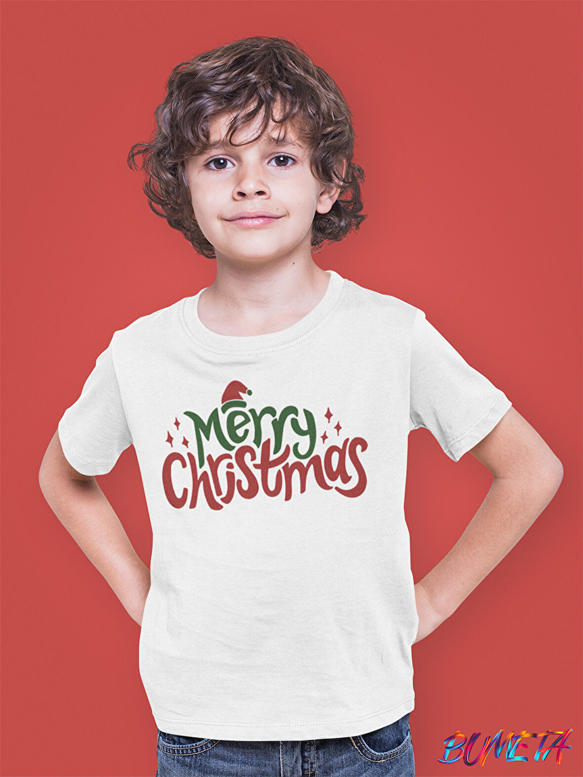 Bumeta Merry Cristmas Noel Çocuk Tişört T-shirt