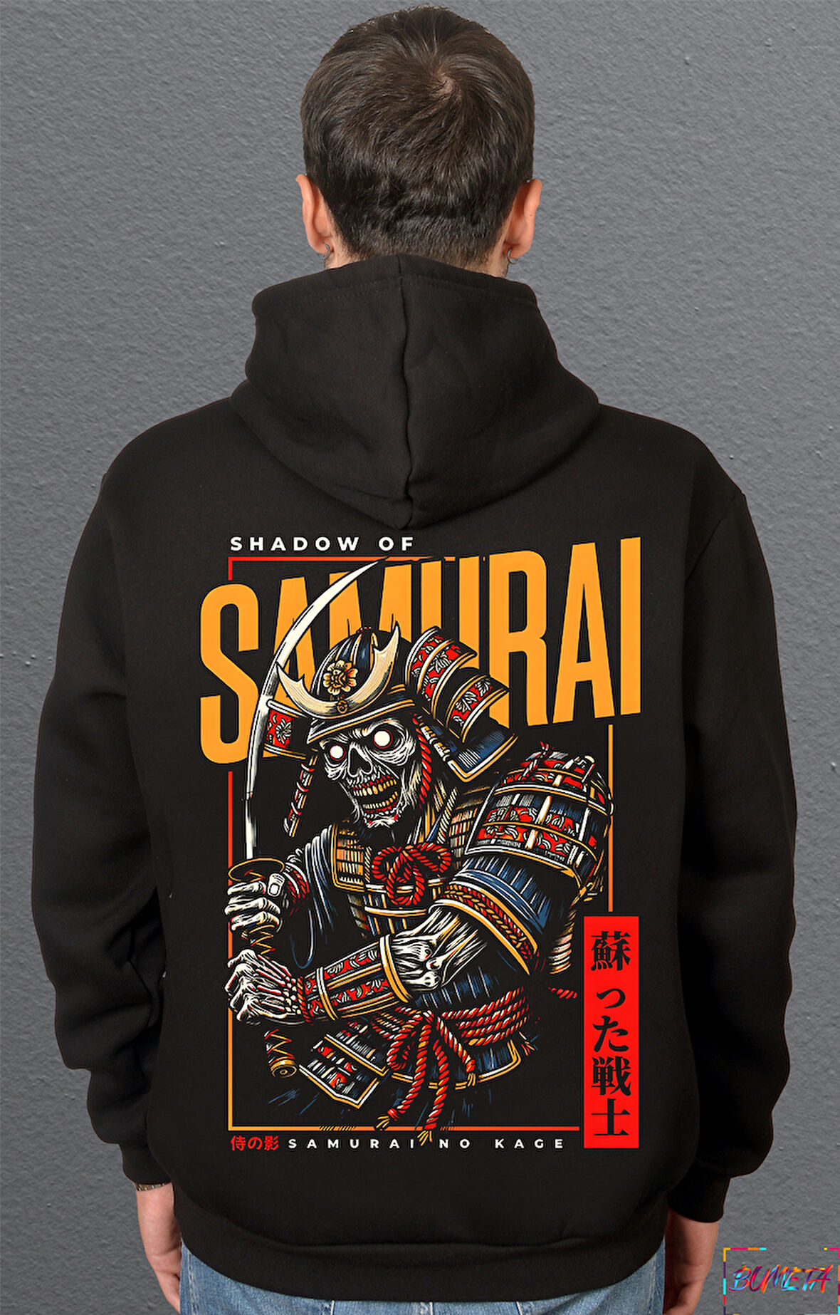 Bumeta Shadow of Samurai Samuray Sweatshirt Unisex Kapüşonlu Hoodie