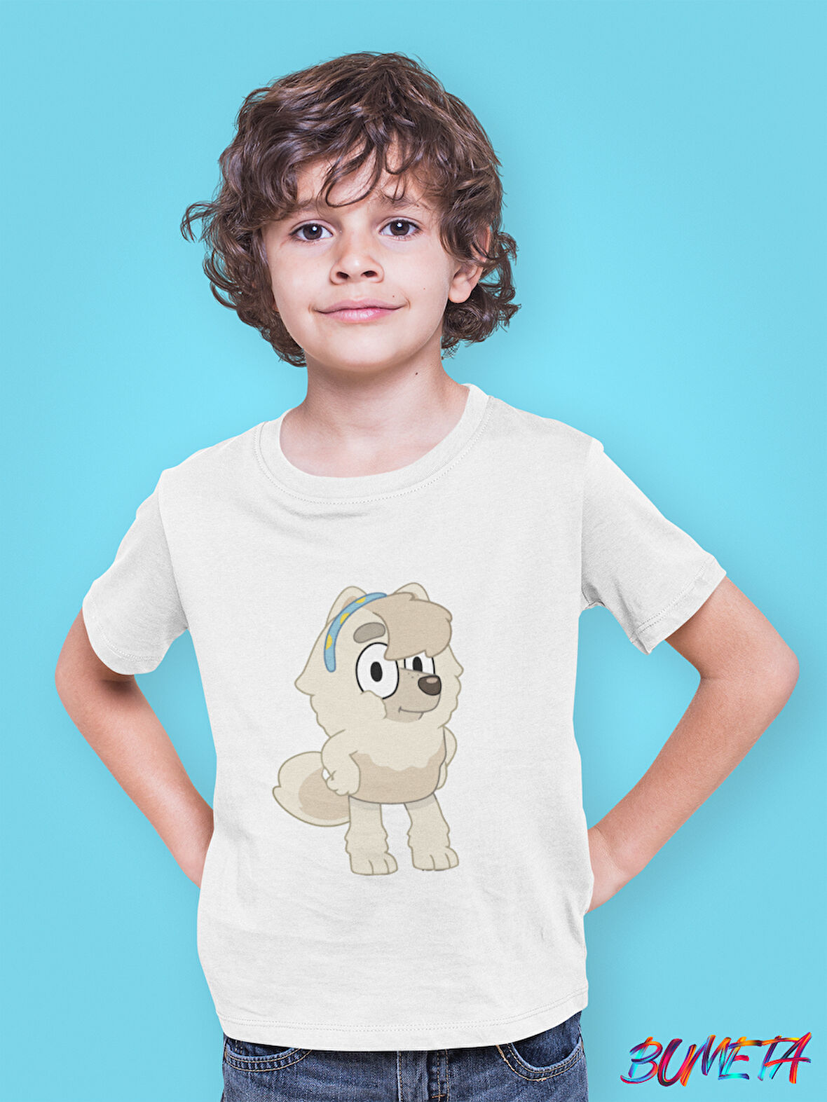 Bumeta Bluey Sevimli Köpek Kardeşler Indy Çocuk Tişört T-shirt