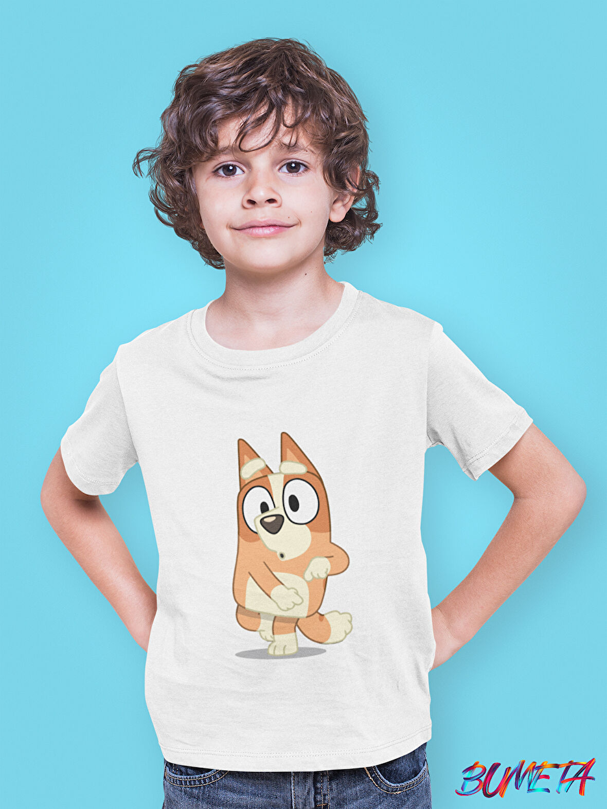 Bumeta Sevimli Köpek Kardeşler Bluey Bingo Çocuk Tişört T-shirt