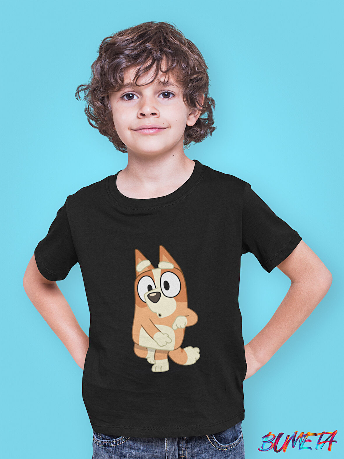 Bumeta Sevimli Köpek Kardeşler Bluey Bingo Çocuk Tişört T-shirt