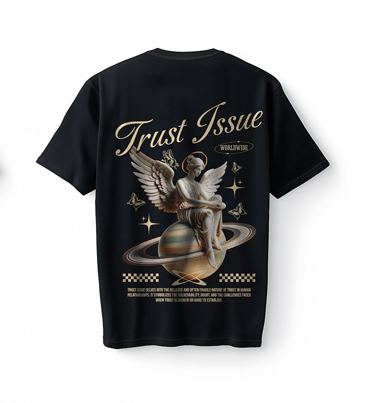 Bumeta Trust Issue Angel Saturn Graphic Oversize Unisex Tişört T-Shirt
