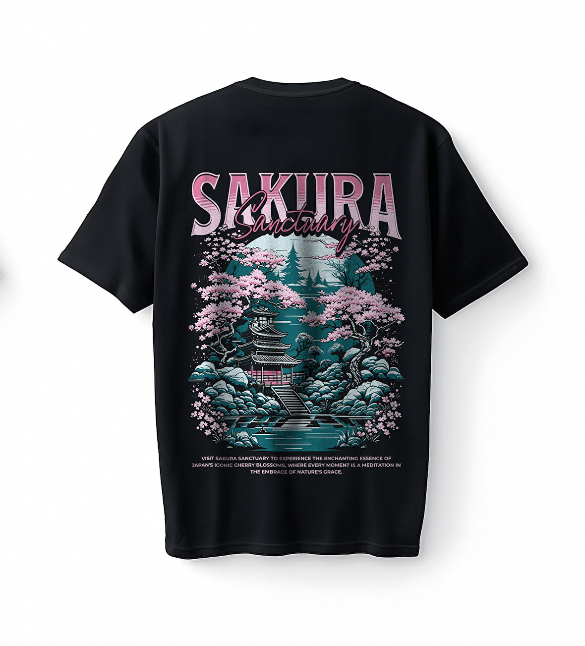 Bumeta Sakura Sanctuary Oversize Unisex Tişört T-Shirt