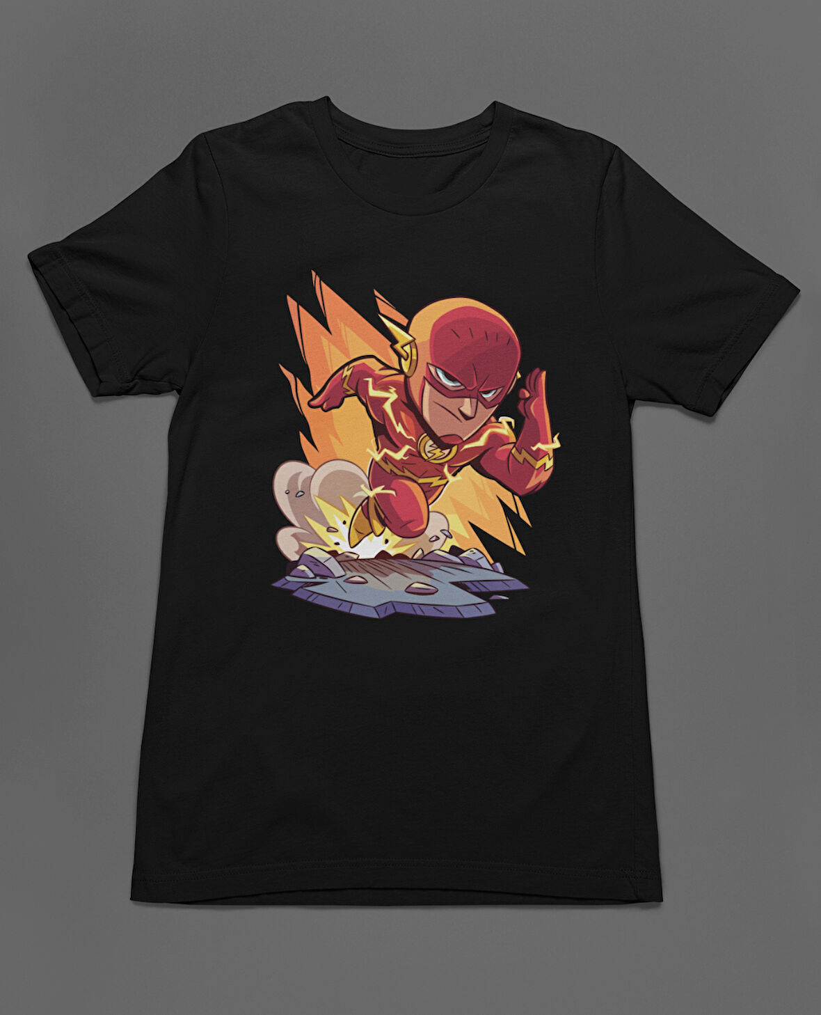 Bumeta The Flash Chibi Çizgi Film Dizi Unisex Tişört T-Shirt
