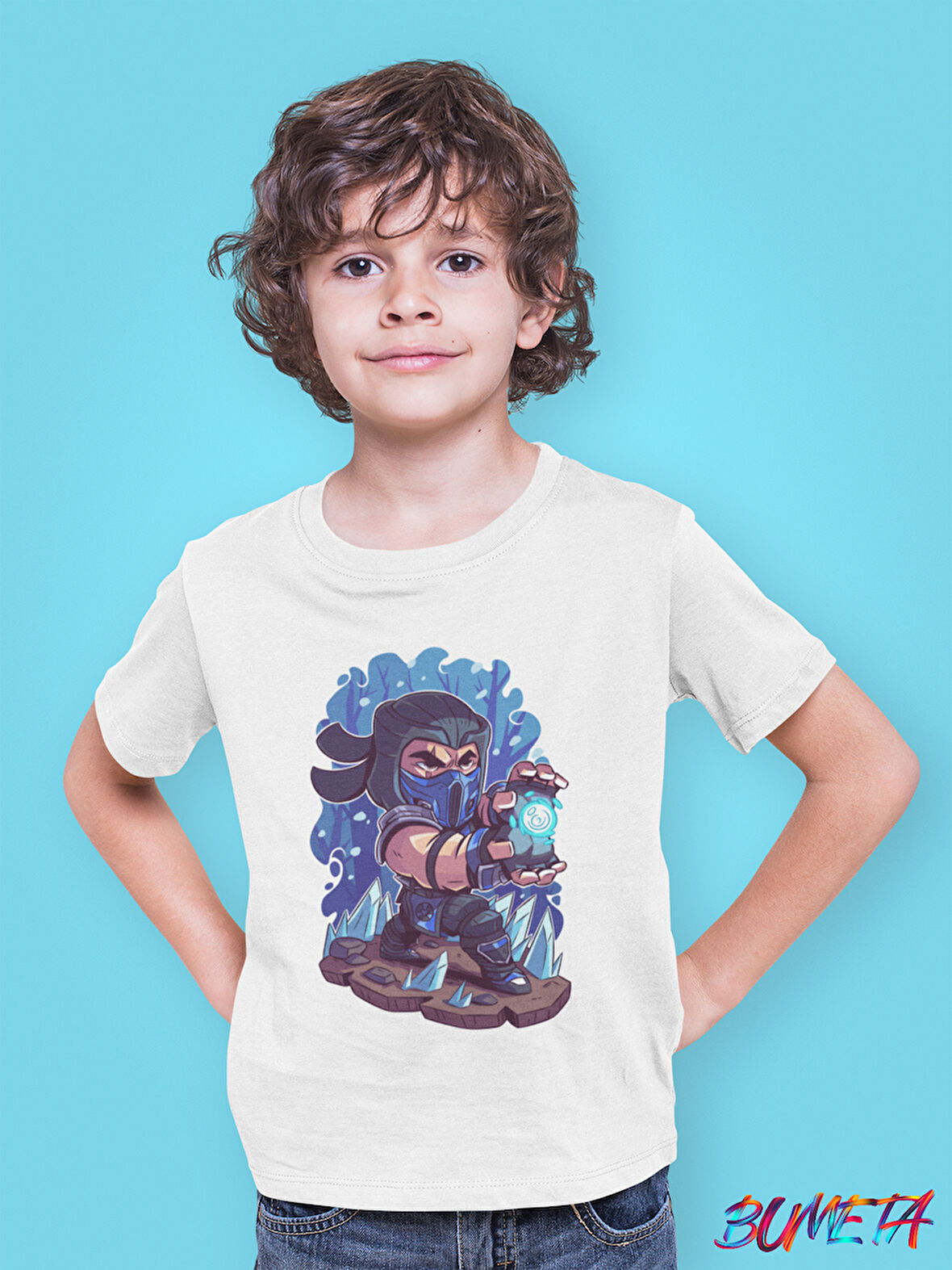 Bumeta Anime Subzero Game Ateri Chibi Çizgi Film Dizi Çocuk Tişört T-shirt