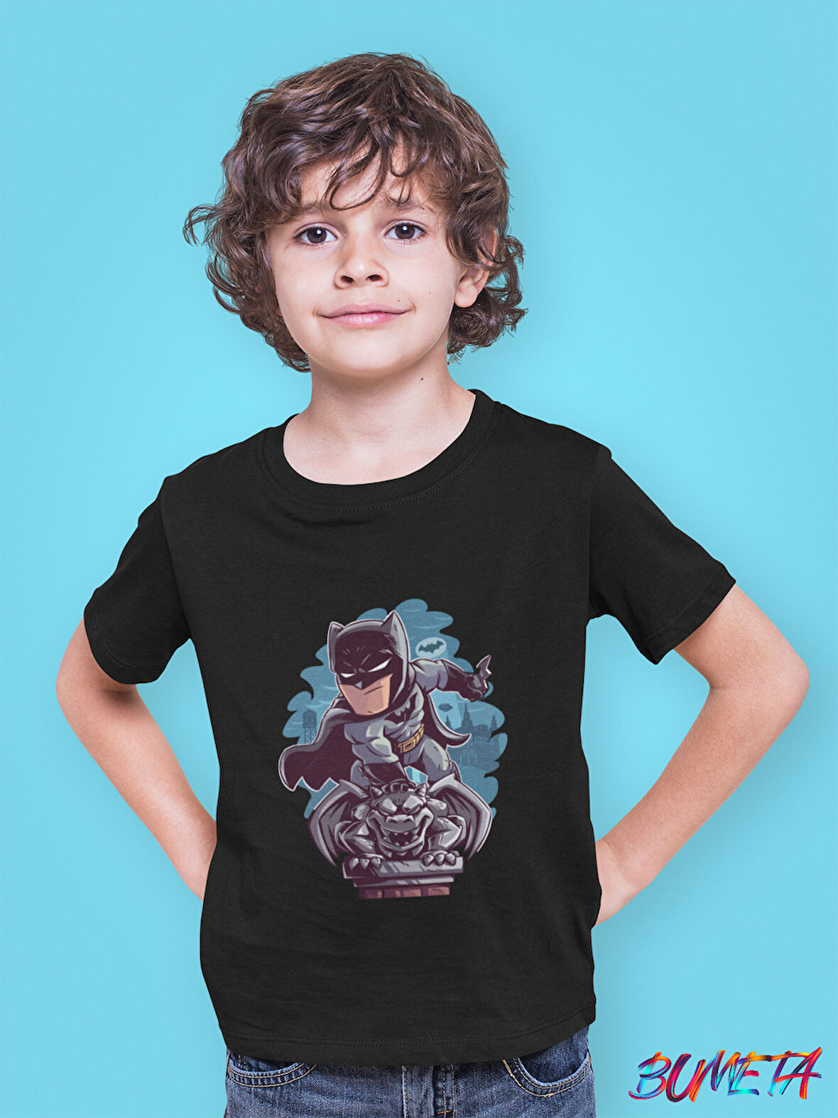 Bumeta Batman Chibi Çizgi Film Dizi Çocuk Tişört T-shirt