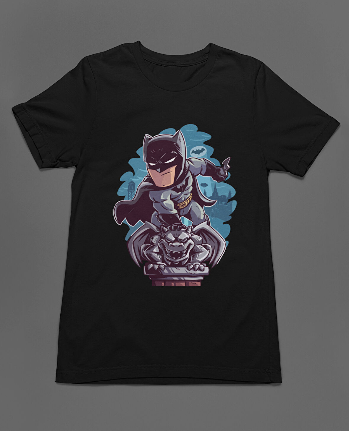 Bumeta Batman Chibi Çizgi Film Dizi Unisex Tişört T-Shirt