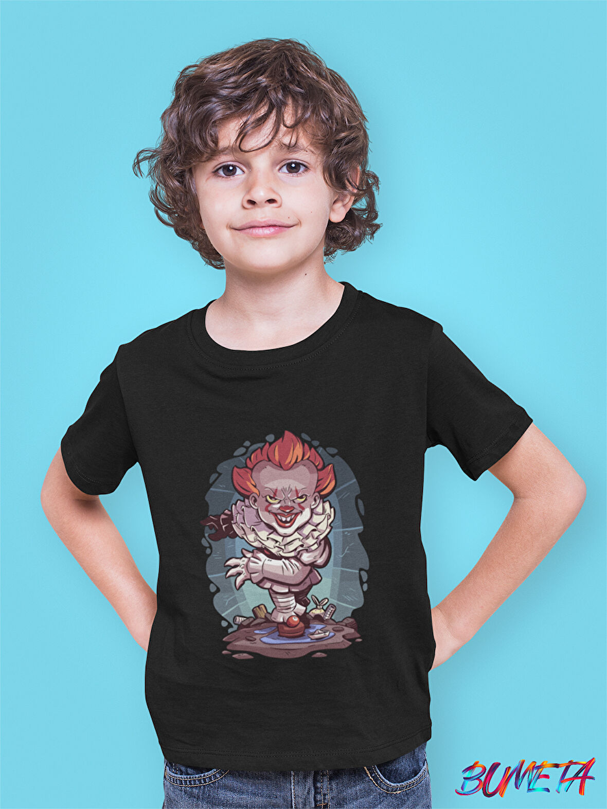 Bumeta IT Pennywise Chibi Çizgi Film Dizi Çocuk Tişört T-shirt