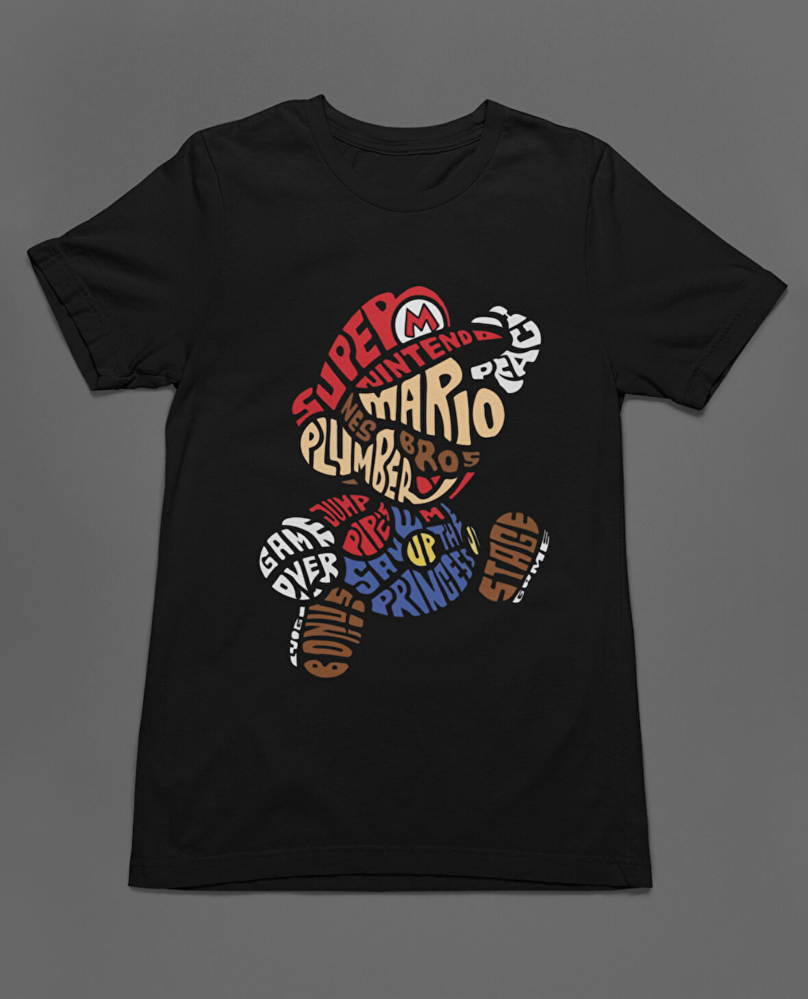 Bumeta Mario Super Mario Ateri Kaset Game Unisex Tişört T-Shirt