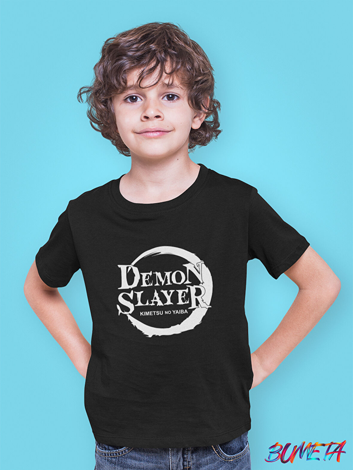 Bumeta Demon Slayer Anime Çizgi Dizi Film Çocuk Tişört T-shirt