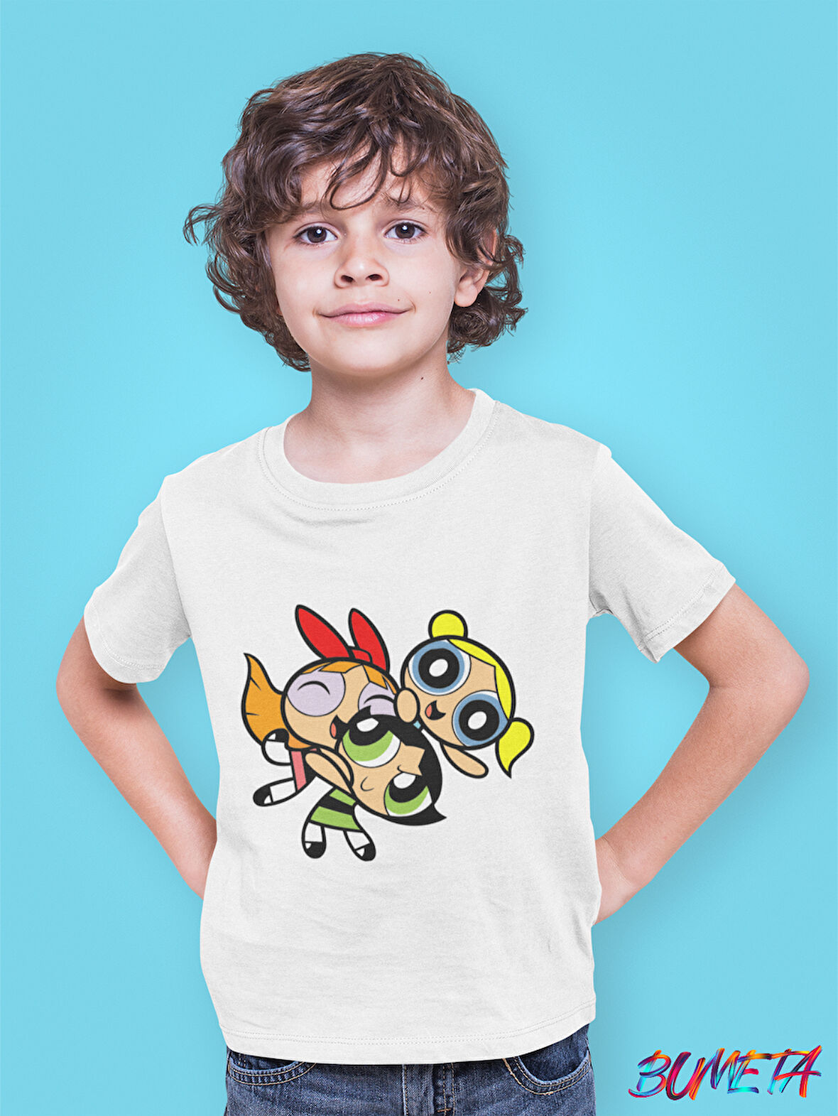 Bumeta Powerpuff Girls Buttercup Bubbles Blossom Çocuk Tişört T-shirt